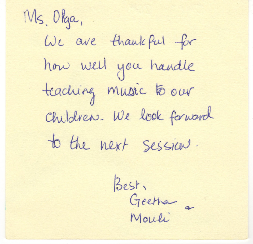 Parents' Note of Thanks